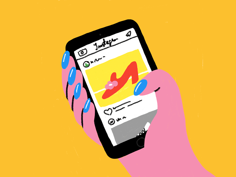 Animation showing how to enter PunkSociety, and the experience of scrolling the home feed